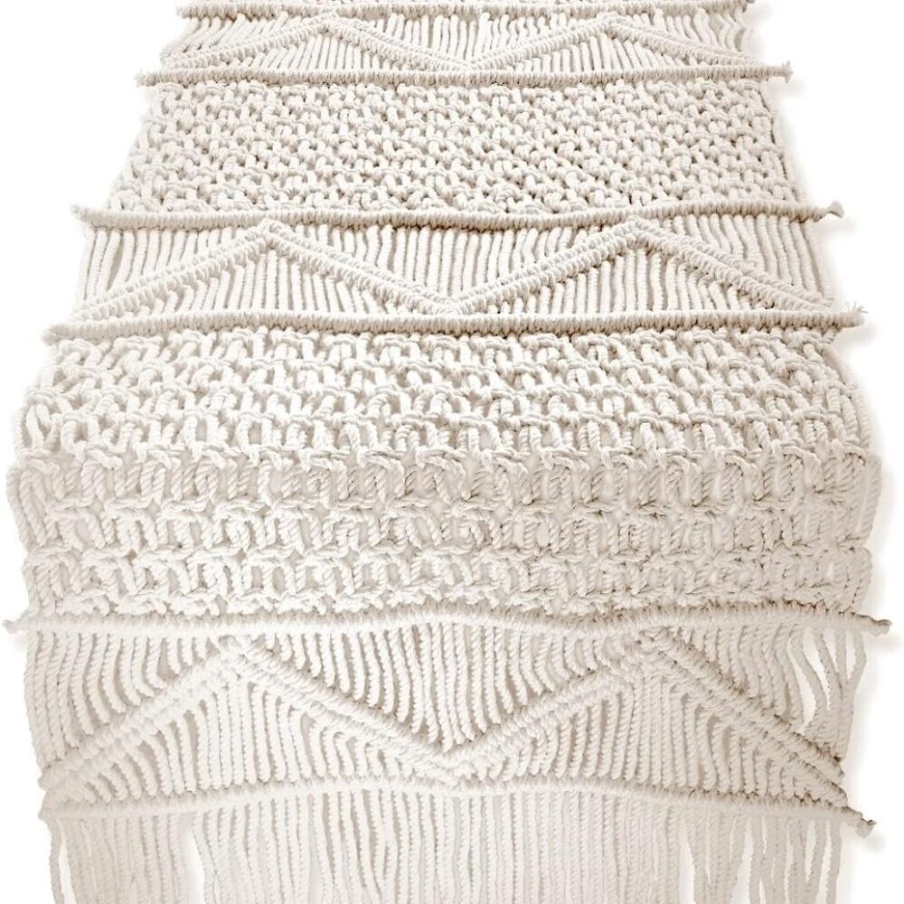 Macrame Table Runner Long | Boho Table Runner | Wedding Table Decor | Vintage Fa - Picture 1 of 9